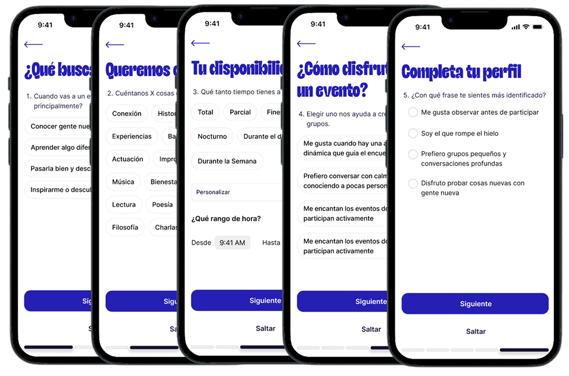 Offriends onboarding screens