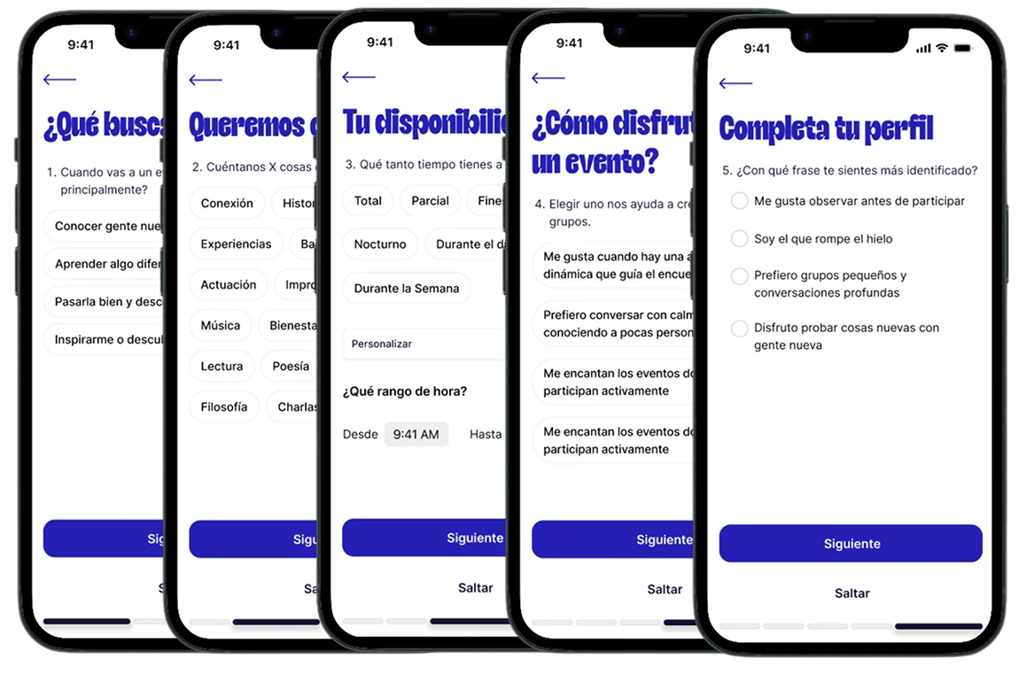 Offriends onboarding screens