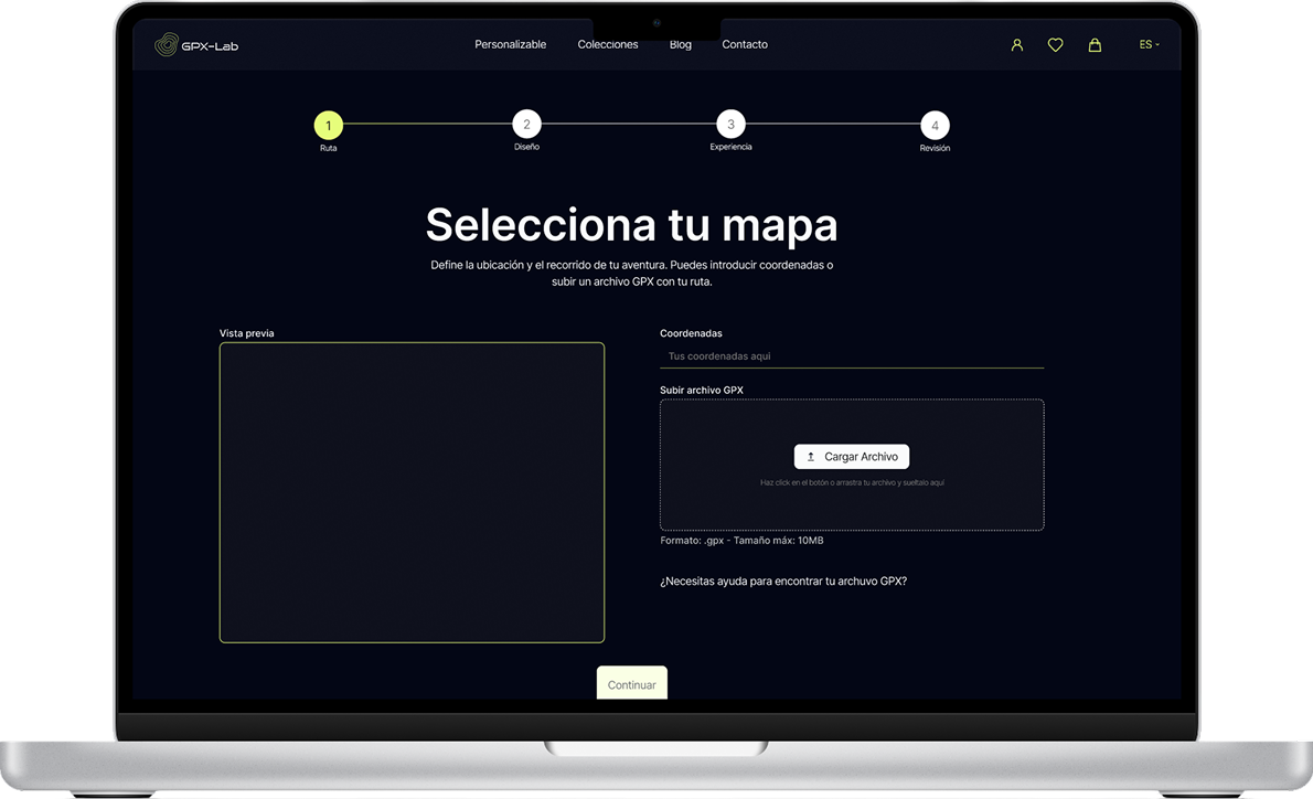 GPX-Lab — select your map