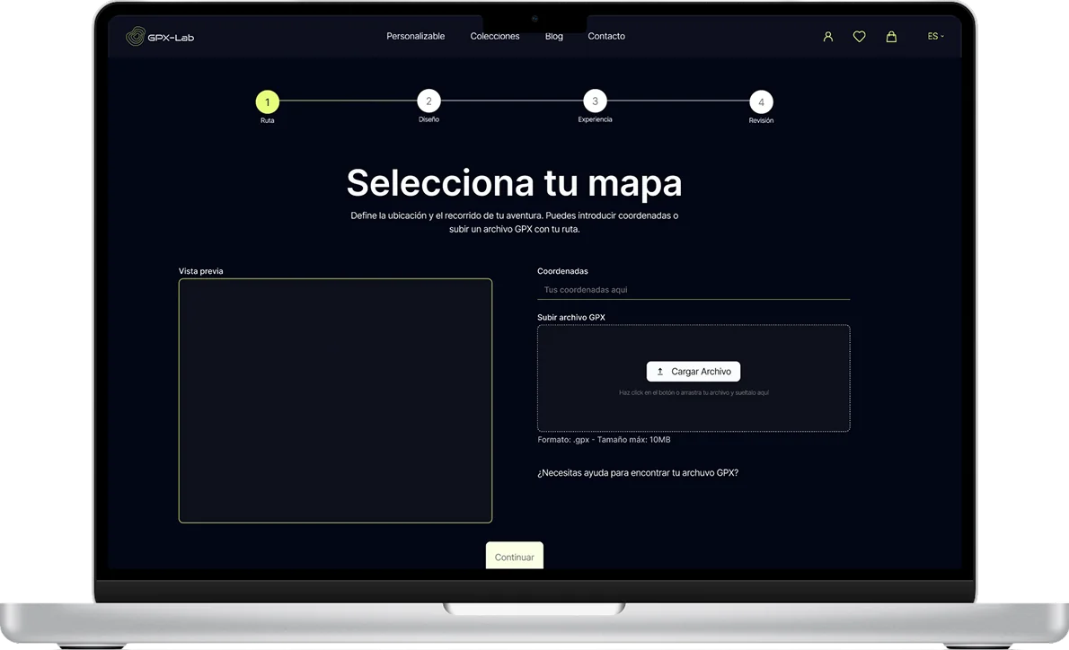 GPX-Lab — select your map
